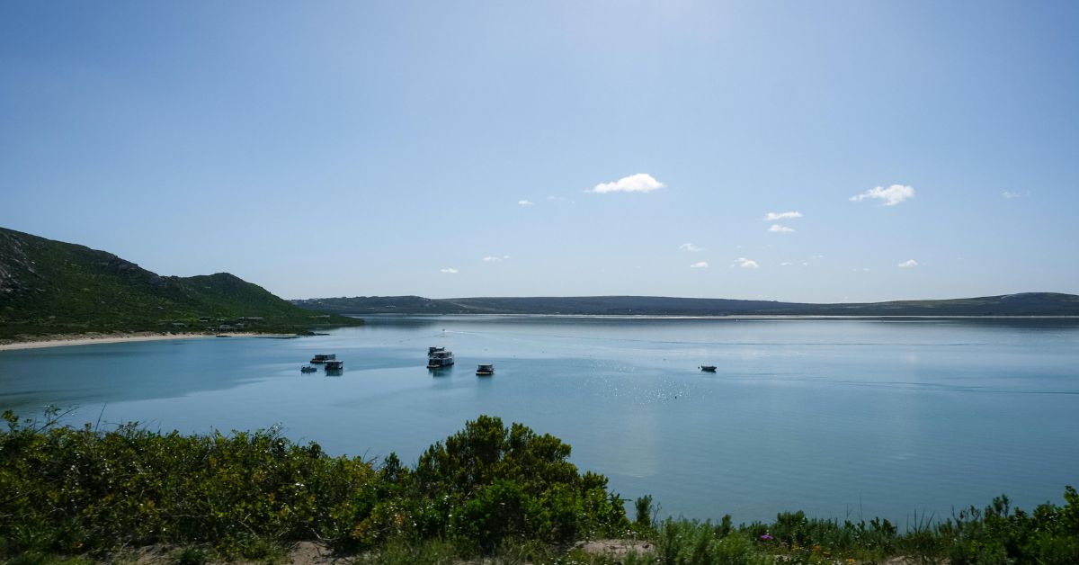 Langebaan main beach with boats