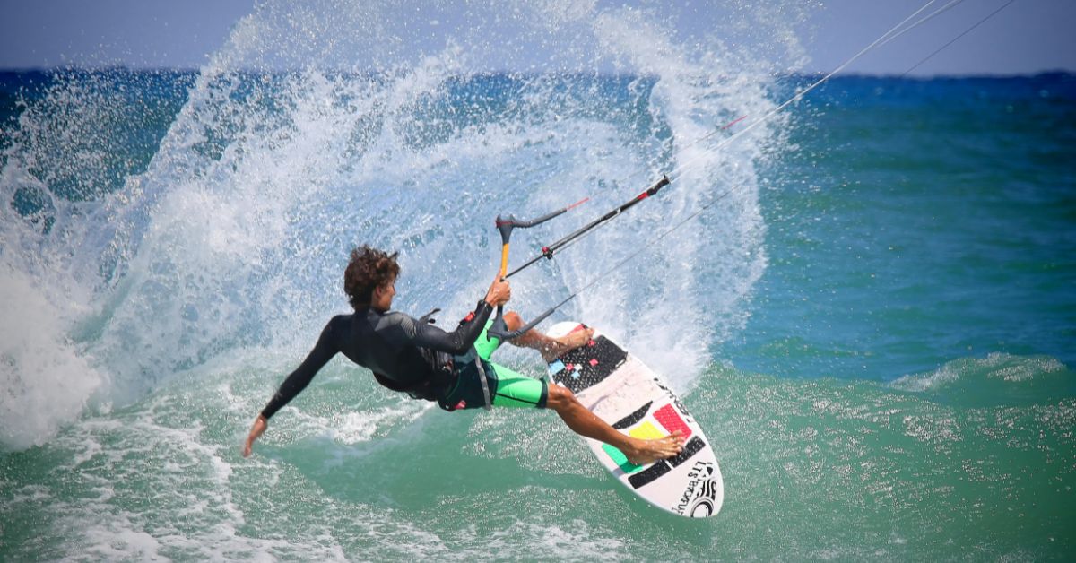 People Kiteboarding on the ocean