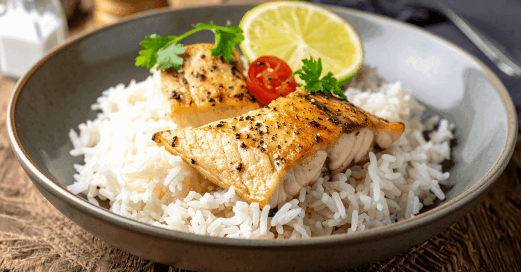 Grilled fish and rice served at West Coast restaurants