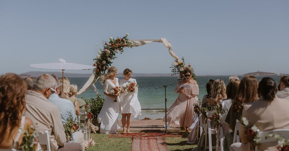 Intimate beachfront wedding ceremony venue at Blue Bay Lodge 