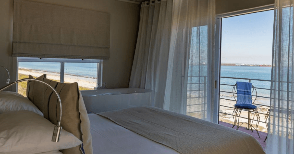 View of the water from one of Blue Bay Lodge's rooms