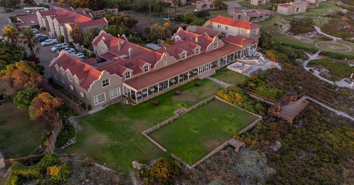 Side Aerial View of Blue Bay Lodge