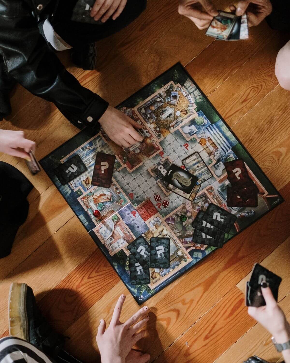 Friends playing a board game