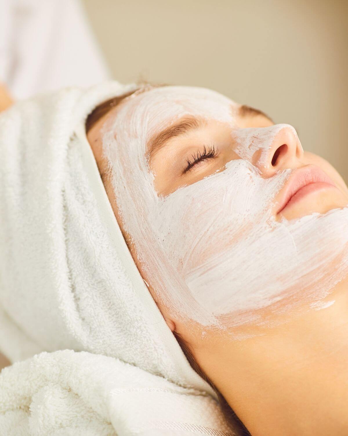 A lady having a facial done